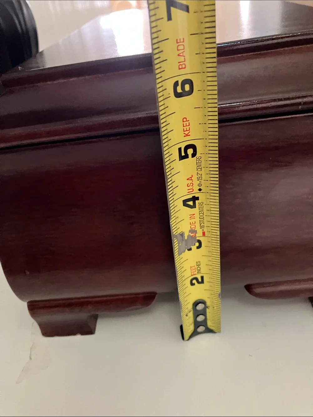 NWOT Beautiful Jewelry Box/Organizer in Rich Cherry Wood With Key